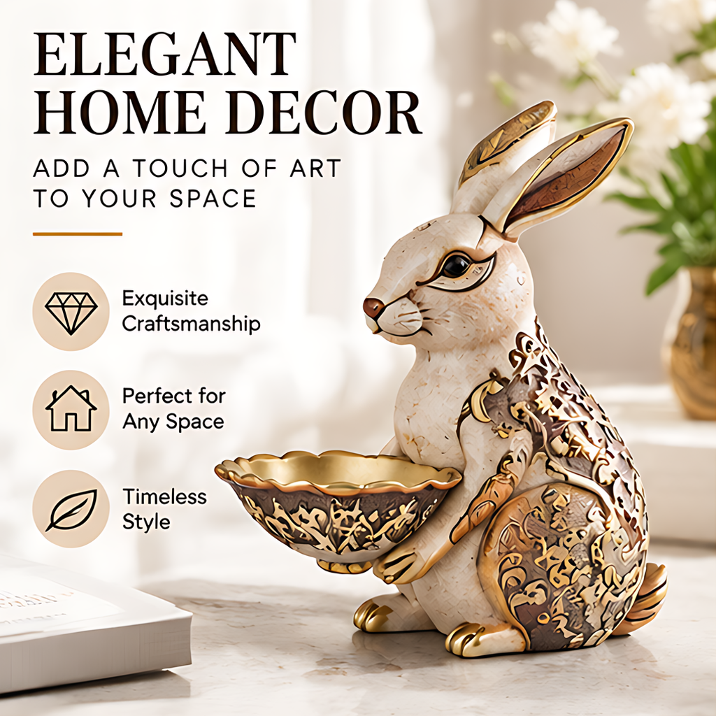 ESSENTIN Rabbit Figurine — Elegant Home Decor, add a touch of art to your space: exquisite craftsmanship, perfect for any space, timeless style