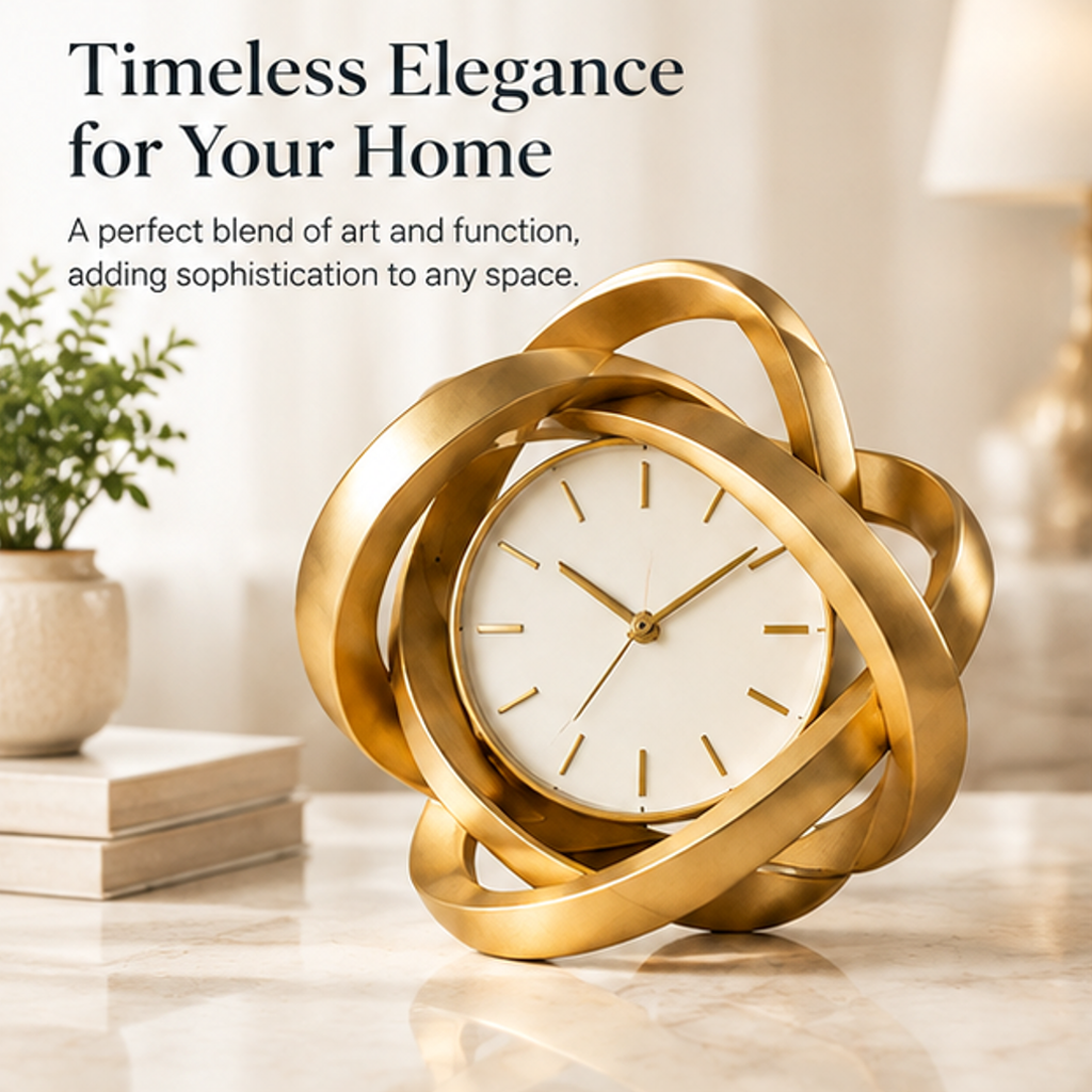 ESSENTIN Sculptural Knot Clock — Crafted for Lasting Beauty, premium materials and refined craftsmanship