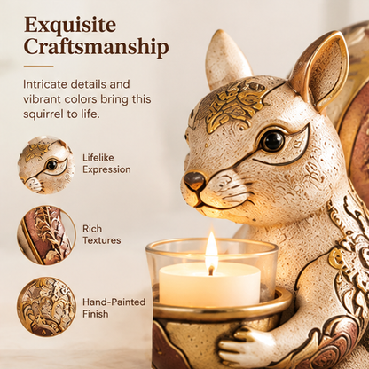 ESSENTIN Squirrel Candle Holder — Exquisite Craftsmanship, lifelike expression, rich textures, hand-painted finish