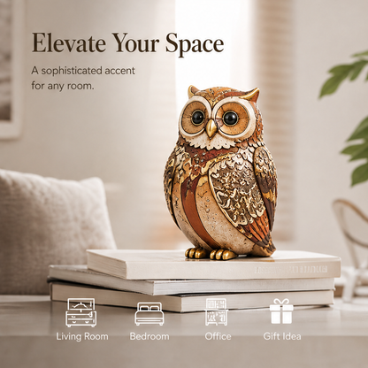 ESSENTIN Owl Figurine — Elevate Your Space, sophisticated accent for living room, bedroom, office, gift idea