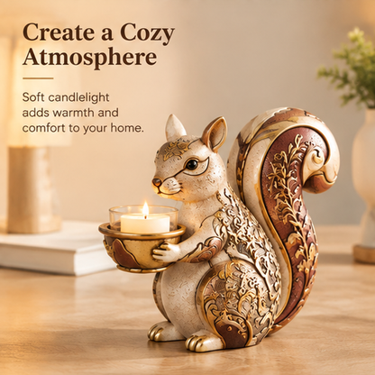 ESSENTIN Squirrel Figurine product only on clean background — artistic home decor candle holder